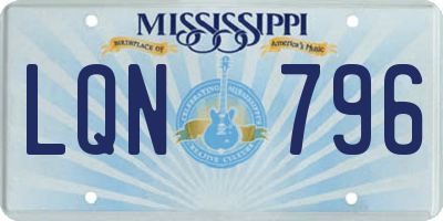 MS license plate LQN796