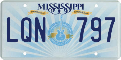 MS license plate LQN797