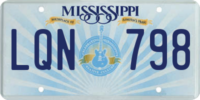 MS license plate LQN798