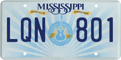 MS license plate LQN801