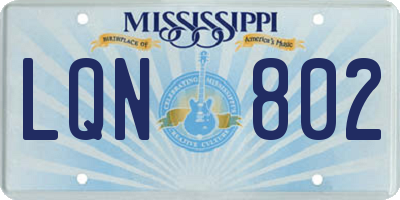 MS license plate LQN802