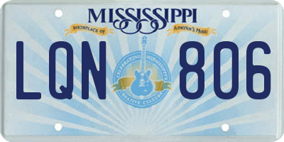MS license plate LQN806