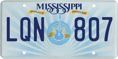 MS license plate LQN807