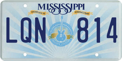 MS license plate LQN814