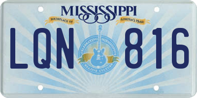 MS license plate LQN816