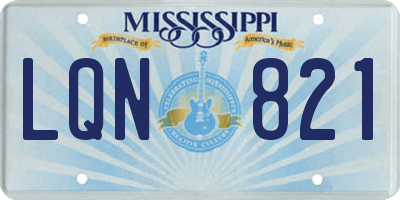 MS license plate LQN821