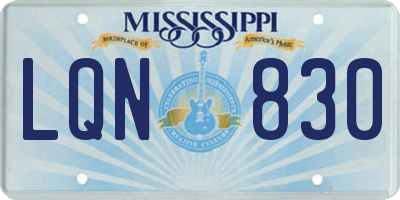 MS license plate LQN830