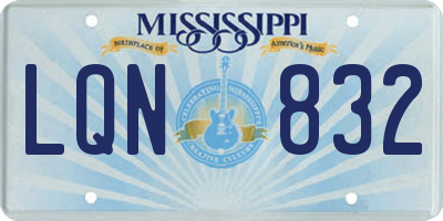 MS license plate LQN832