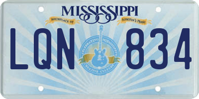 MS license plate LQN834