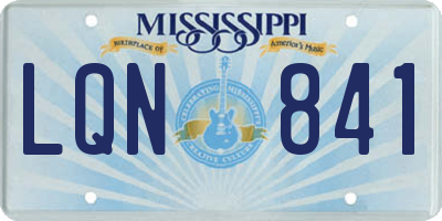 MS license plate LQN841