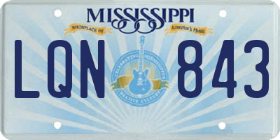 MS license plate LQN843