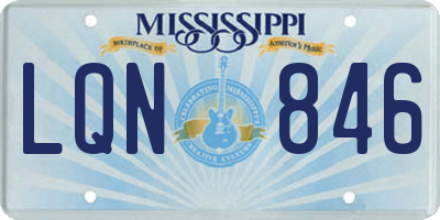 MS license plate LQN846