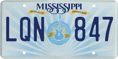 MS license plate LQN847