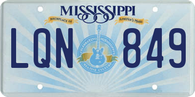 MS license plate LQN849