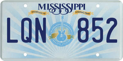 MS license plate LQN852