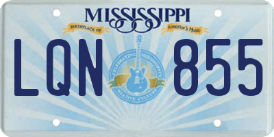 MS license plate LQN855