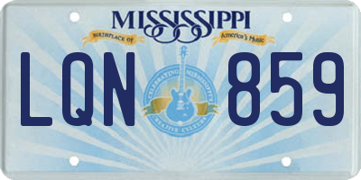 MS license plate LQN859