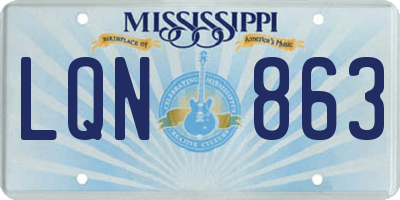 MS license plate LQN863