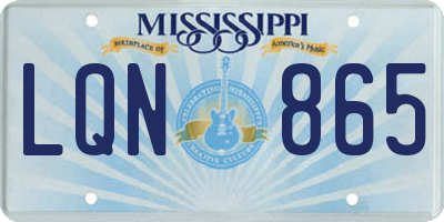 MS license plate LQN865