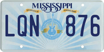 MS license plate LQN876