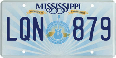 MS license plate LQN879