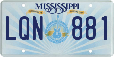 MS license plate LQN881