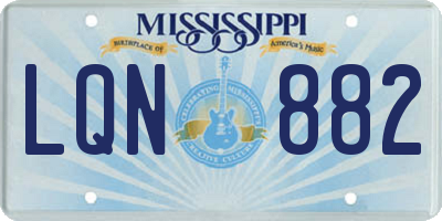 MS license plate LQN882