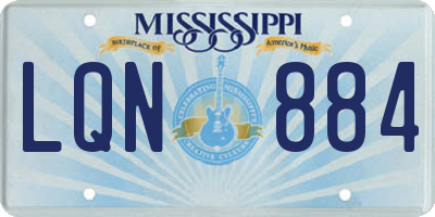 MS license plate LQN884