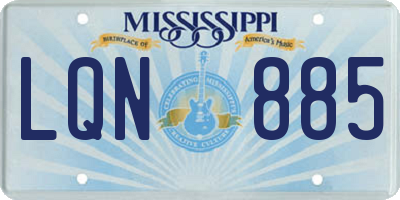 MS license plate LQN885