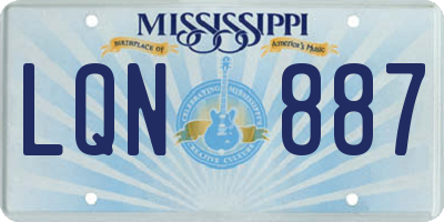 MS license plate LQN887