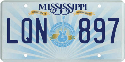 MS license plate LQN897