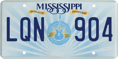 MS license plate LQN904