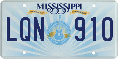 MS license plate LQN910