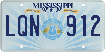MS license plate LQN912