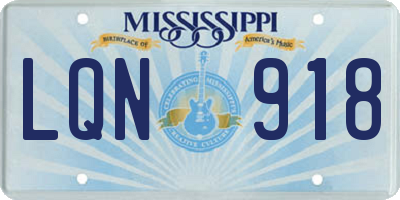 MS license plate LQN918
