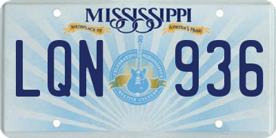 MS license plate LQN936