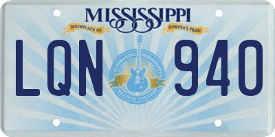 MS license plate LQN940