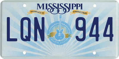 MS license plate LQN944