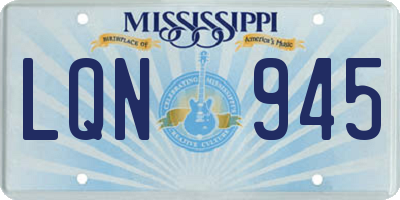 MS license plate LQN945