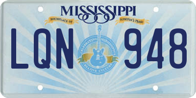 MS license plate LQN948