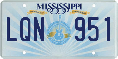 MS license plate LQN951