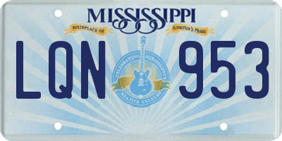 MS license plate LQN953