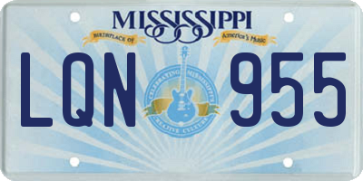 MS license plate LQN955