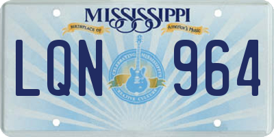 MS license plate LQN964
