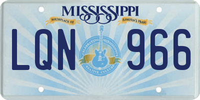 MS license plate LQN966