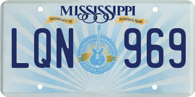 MS license plate LQN969
