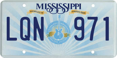MS license plate LQN971