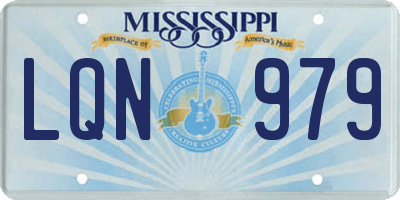 MS license plate LQN979