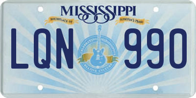 MS license plate LQN990