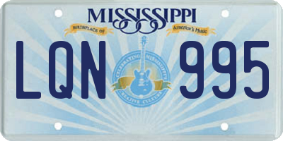 MS license plate LQN995